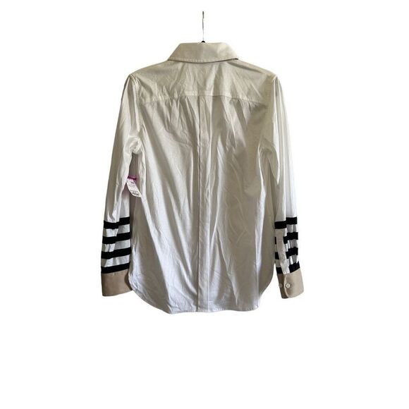 NWT Per Se White Button Up Cotton Shirt Size 6 - Picture 2 of 8